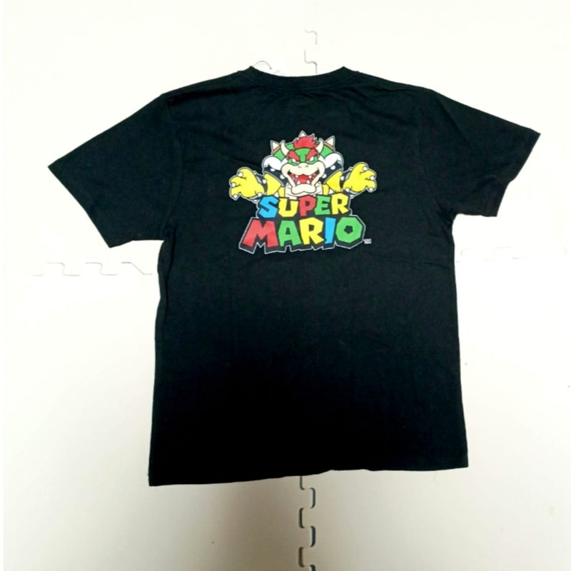 Super Mario back print Bowser T-shirt, black, size M...