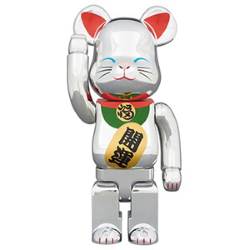 Solamachi Limited Edition Maneki-neko (Lucky Cat) - Silver Plated, Part 2 - 400% Bearbrick/...