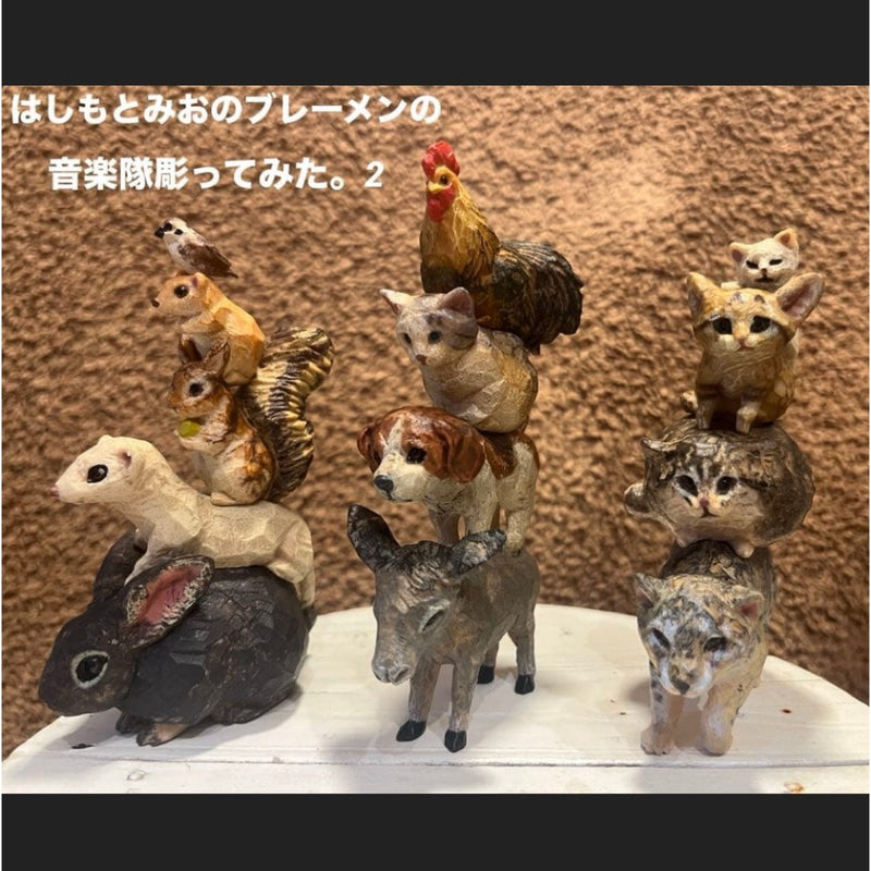 I tried carving Mio Hashimoto's Bremen Town Musicians. 2