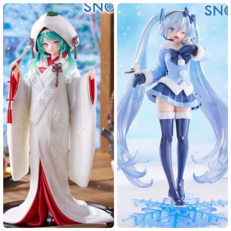 Set of 2 Snow Miku AMP+ SNOW MIKU ALL STARS figures...