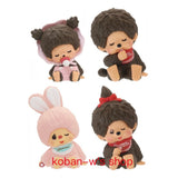 Complete set of all 4 types: Shoulder-Hugging Monchhichi Figures (Sekigu)