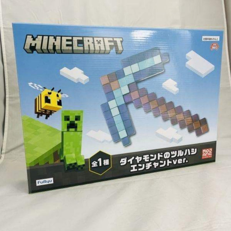 Minecraft figure, diamond pickaxe...