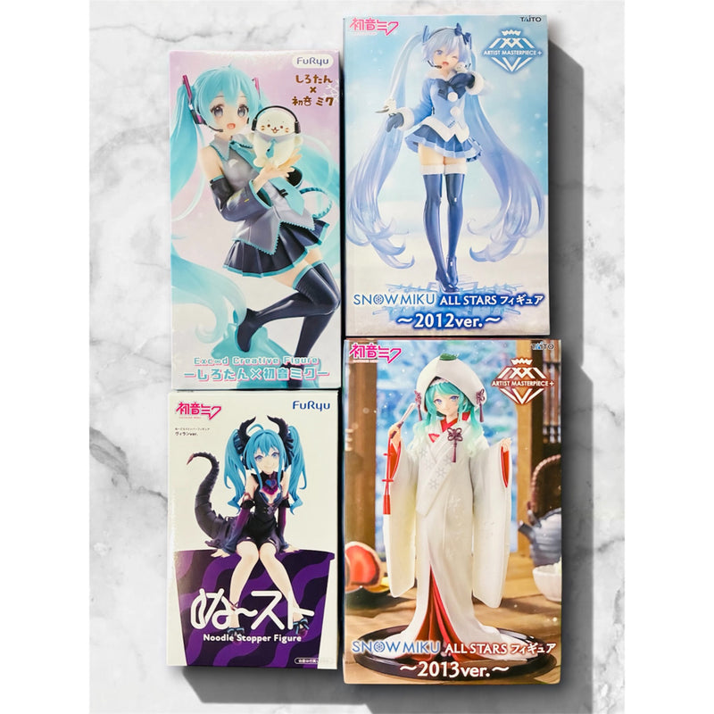 Hatsune Miku Prize Figure 4-Piece Set: Snow Miku, White Miku, V...