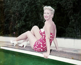 Celeste Holm in Swimsuit posing on diving board 8x10 Real Photo Model