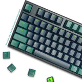 Black Mars Green PBT Double Shot Keycap Set for Cherry MX Mechanical Keyboards Model