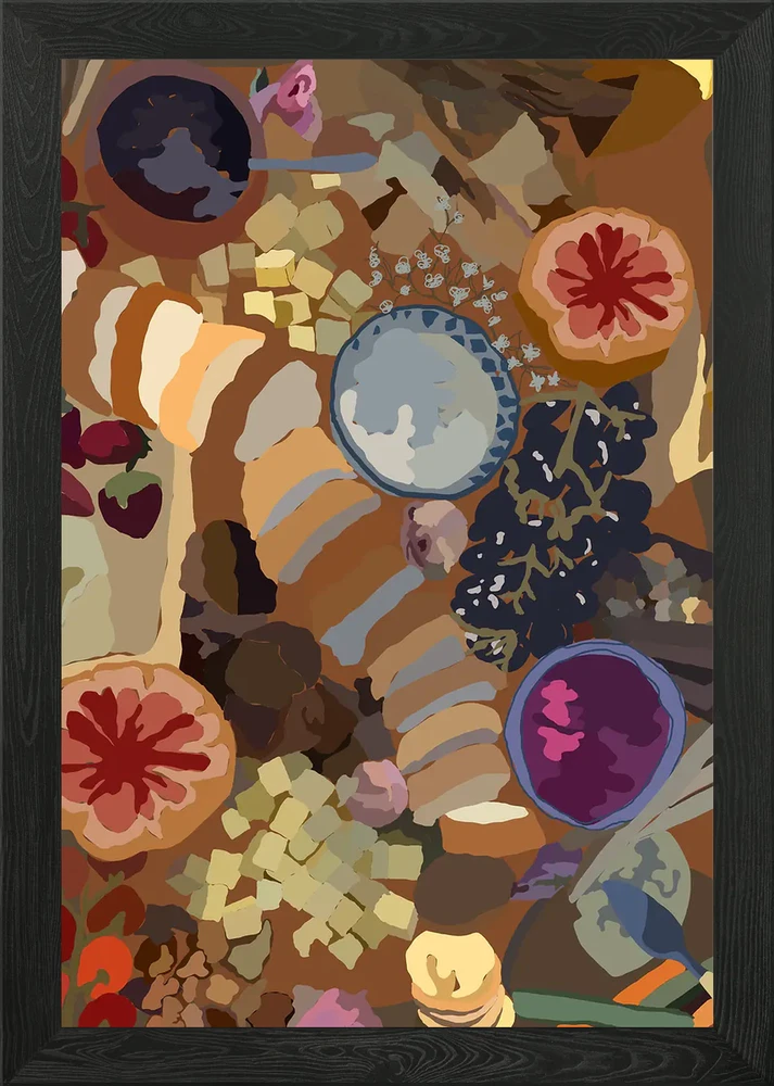 Cheese Board Abstract Framed Wall Art Poster Canvas Print Picture Model