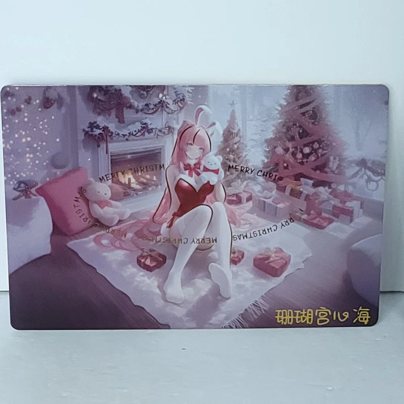 Kokomi Merry Christmas Waifu Card Anime Girl Wall Art Oversized Board A5 Model
