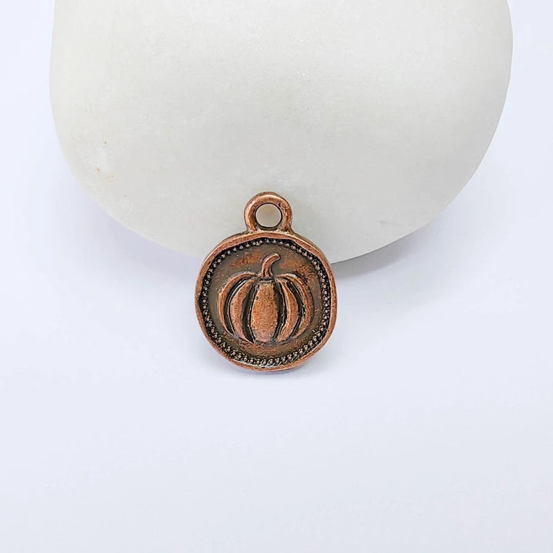 5 Pumpkin Charms, Double Sided Aurumn Pendant Earring Charms 16x13mm G38175 Charms