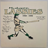 AAGPBL Muskegon Lassies 15x15 Autographed Fabric Board, Signed 9x Model