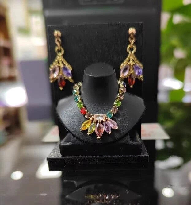 1/6 Female Colorful Micro Zirconia Earrings Necklace Model For 12" Action Figure Model