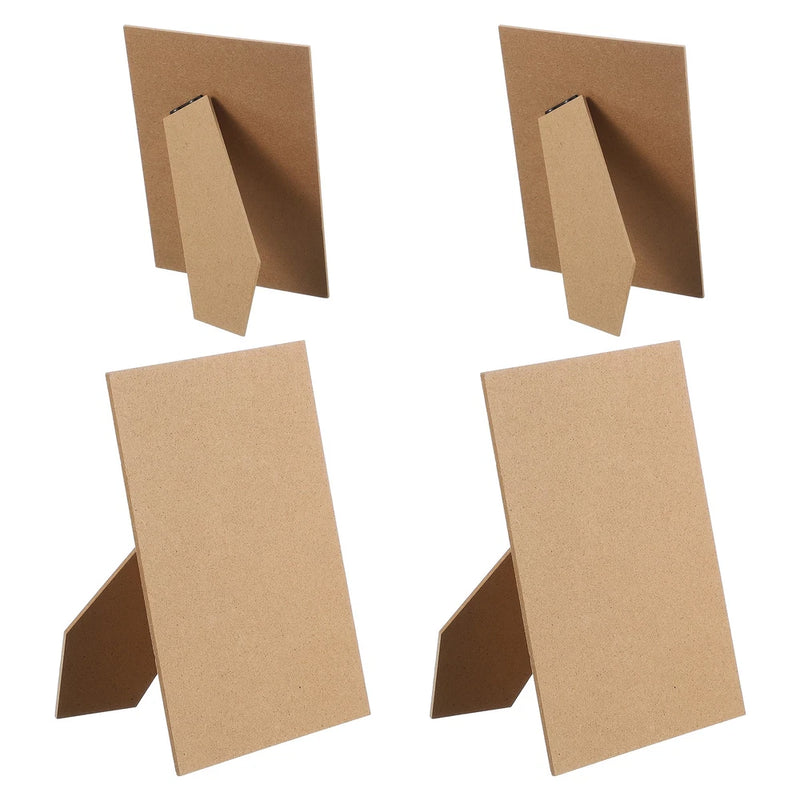 Easel Back Picture Frame Back Stand for 7" DIY Photo Board 4 Pcs & Natural Wood Model