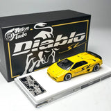 MicroTurbo MT 1/64 Scale Diablo SV Yellow Racing Sports Diecast Alloy Model Car Model