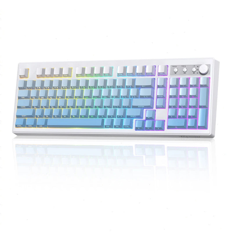 FREEWOLF K100 99 Keys Gaming Creamy Silent Wireless Membrane Keyboard RGB Model