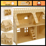 3D Puzzle House Fantasy Villa Model Kit DIY Miniature Dollhouse Craft Set Model