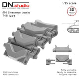 1/35 M4 Sherman Tank Workable Tracks T48 Type 3d Printed Resin Set No Glue Model