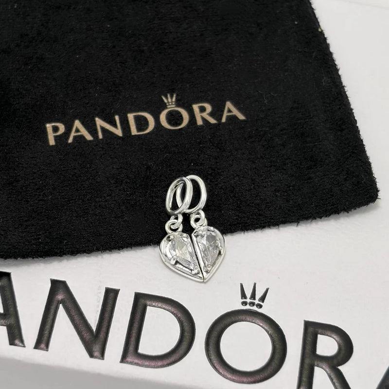 100% NEW PANDORA 925 Silver Splittable Mother & Daughter Dangle Charm, 792643C01 Charms