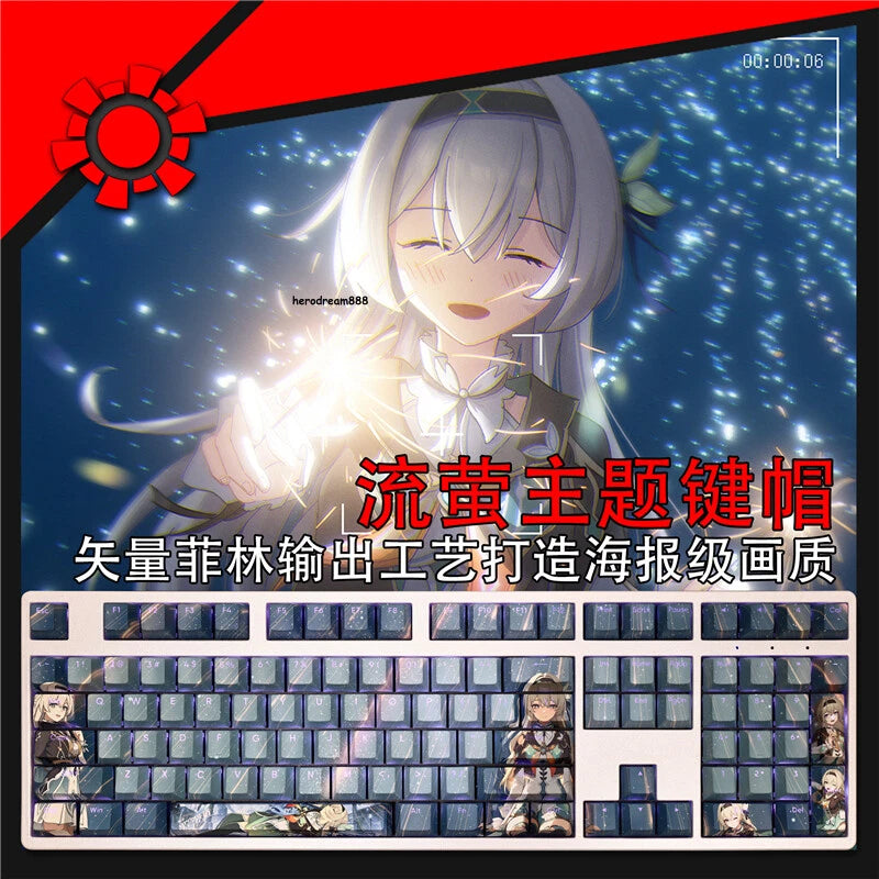 Honkai Star Rail Firefly Keycap Dye-sub PBT 108 Keycaps for Cherry MX Keyboard Model