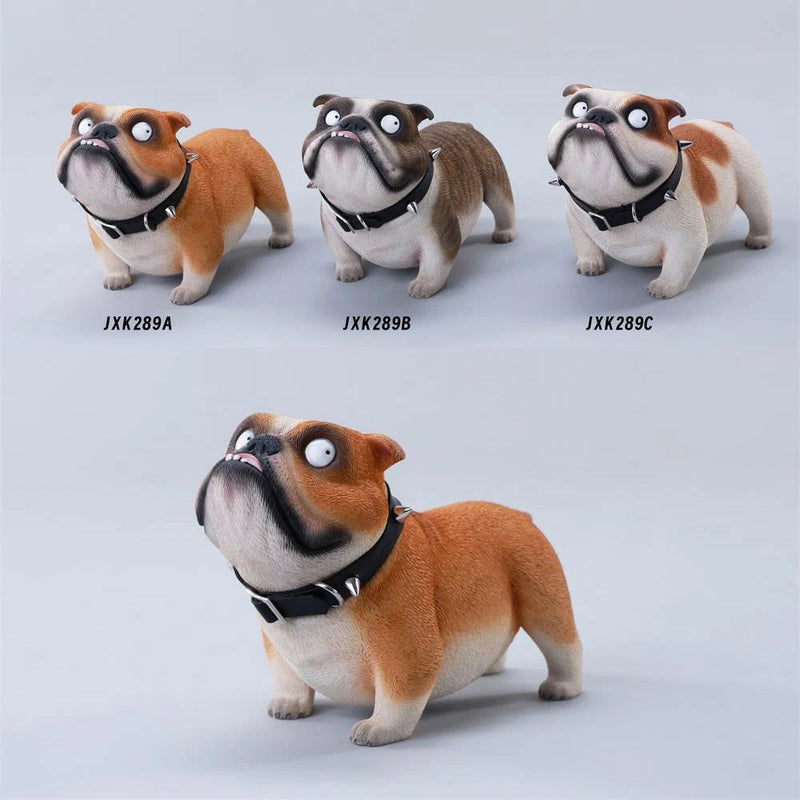 JXK Bulldog Model 1/6 Animal Simulated Toys Resin Cute Statue 10*5.5*7.5cm Puppy Model