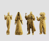 1/64 Resin Horror Characters 4 Figures set Unassembled Unpainted Model