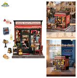 DIY Miniature Book Nook Kit Uncle Joe's Pizzeria 236 Pre-Cut Pieces Model
