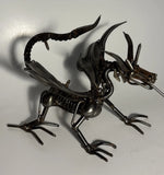 Scrap Metal Dragon Figurine, Handmade Welded Sculpture, Collector¡¯s Display Art Model