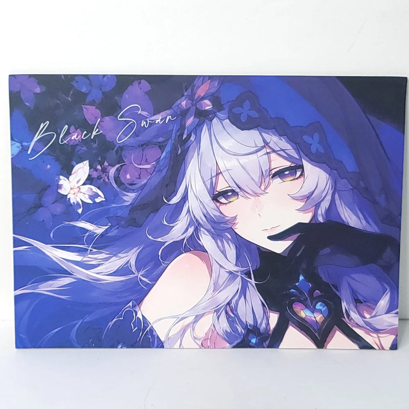 Black Swan Dark Blue Waifu Card Anime Girl Wall Art Oversized Board A5 Model