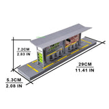Diy Assembly Bus Stop Shelter Model Kit, Realistic Bus Station With Advertising Model