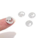 50pcs Stainless Steel Moon Silver Charms Round Pendent Charms Charms