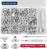 200PCS (50 Sets) Stainless Steel Snap Fastener Kit, Marine Grade Snaps with Inst Model