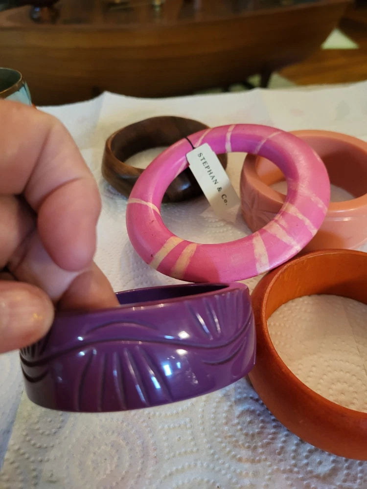 lot bangle bracelets estate celluloid Charms