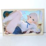 Frieren School Waifu Card Anime Gold Glitter Girl Wall Art Oversized Board A5 Model