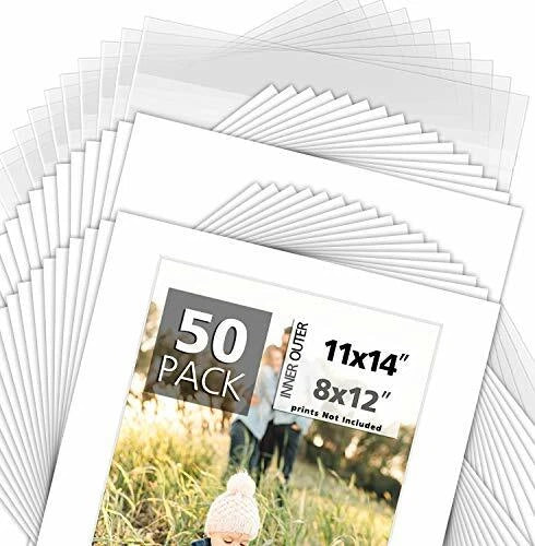 4-Ply 50 Pack 11x14 White Clear Frame Backer Boards Acid-Free Backer Sheets Model