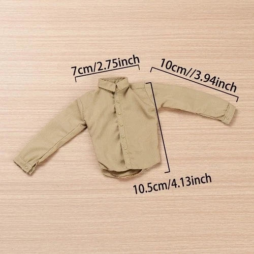 5Pcs 1/6 Soldier Khaki Shirt Clothing Fit 12" ZC Male Action Figure Body Model Model