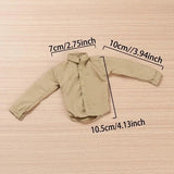 5Pcs 1/6 Soldier Khaki Shirt Clothing Fit 12