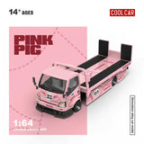 Cool Car 1:64 H300 Flatbed transport trailer Pink Pig Diecast Model Car Model