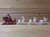 Vintage plastic Christmas display of Santa and Reindeer Model