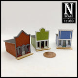 1:160 N Scale - Western Small Shops x3 Kit Set - Pacific Northwest Miniatures Model