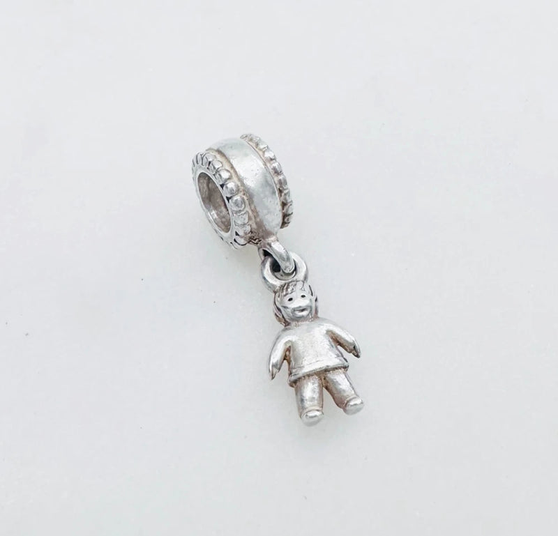 Auth. PANDORA 925 Sterling Silver Little Boy Dangle Charm Charms