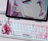 Anime Zero Two Anime Keycaps 130-Key PBT Dye-Sub Cherry Profile Model