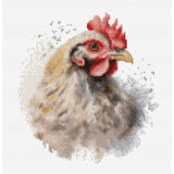 Luca-S counted cross stitch kit with hoop "The Chicken", 15x16cm, DIY Model