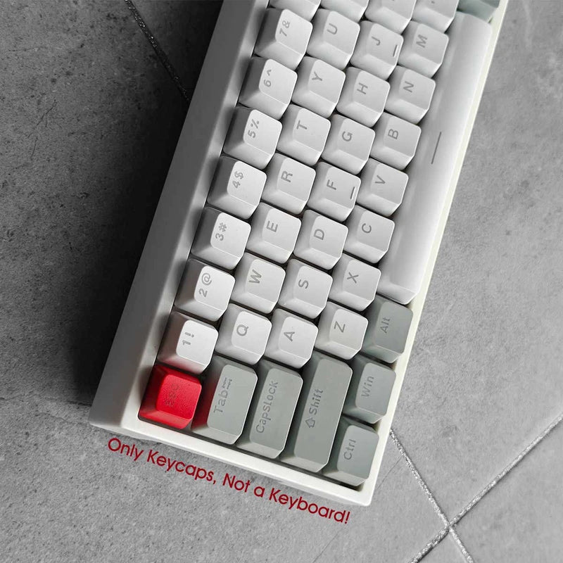 Retro White Gray PBT Keycaps Set Doubleshot for MX Mechanical Keyboards Model