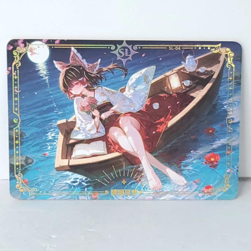 Reimu Hakure Touhou Double Waifu Card Anime Girl 001/166 Art Oversized Board A5 Model
