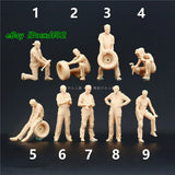 1/64 9pcs Scene Props Mechanic Man Miniatures Figures Model For Cars Vehicles Model