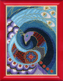 DIY Mixed technique stitch kit "Blue bird of happiness" Model
