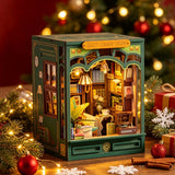 Rolife Quiet Corner Study Book Nook Kit Dollhouse LED Miniature 3D Wooden Puzzle Model