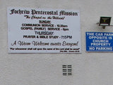 Photo 6x4 Information board on the wall of Fochriw Pentecostal Mission Rh c2018 Model
