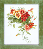 DIY Counted Cross Stitch Kit "Nasturtium" 9.4x11.2 in / 24.0x28.5 cm Model
