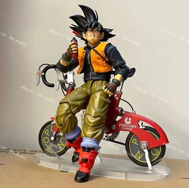 TONSENARTTOYS KAMIONE 01A 1/12 SHF Son Goku Ride a bicycle DBZ Action Figure Model