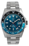 NEW HYAKUICHI 101 Model 14 Blue Automatic GMT Watch 200m Water Resistant Japan Model