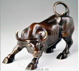 Big Wall Street Bronze Fierce Bull OX Statue Model
